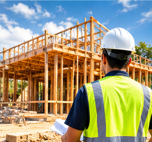 Construction business and equipment on site