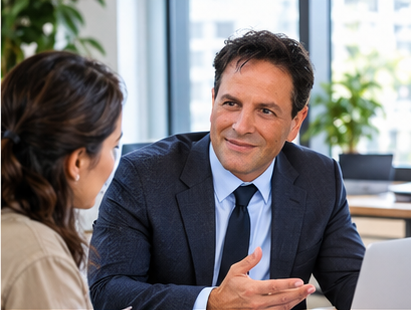 Business owner consulting about financing options