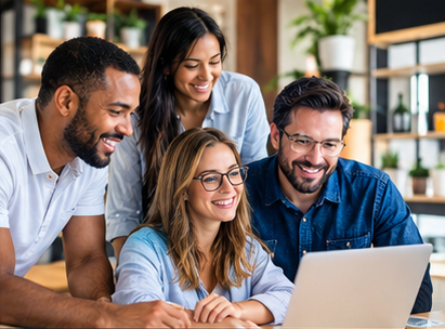 Growing business team planning for the future